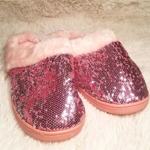 Pink Sequin Slippers - Size 9 NWT
